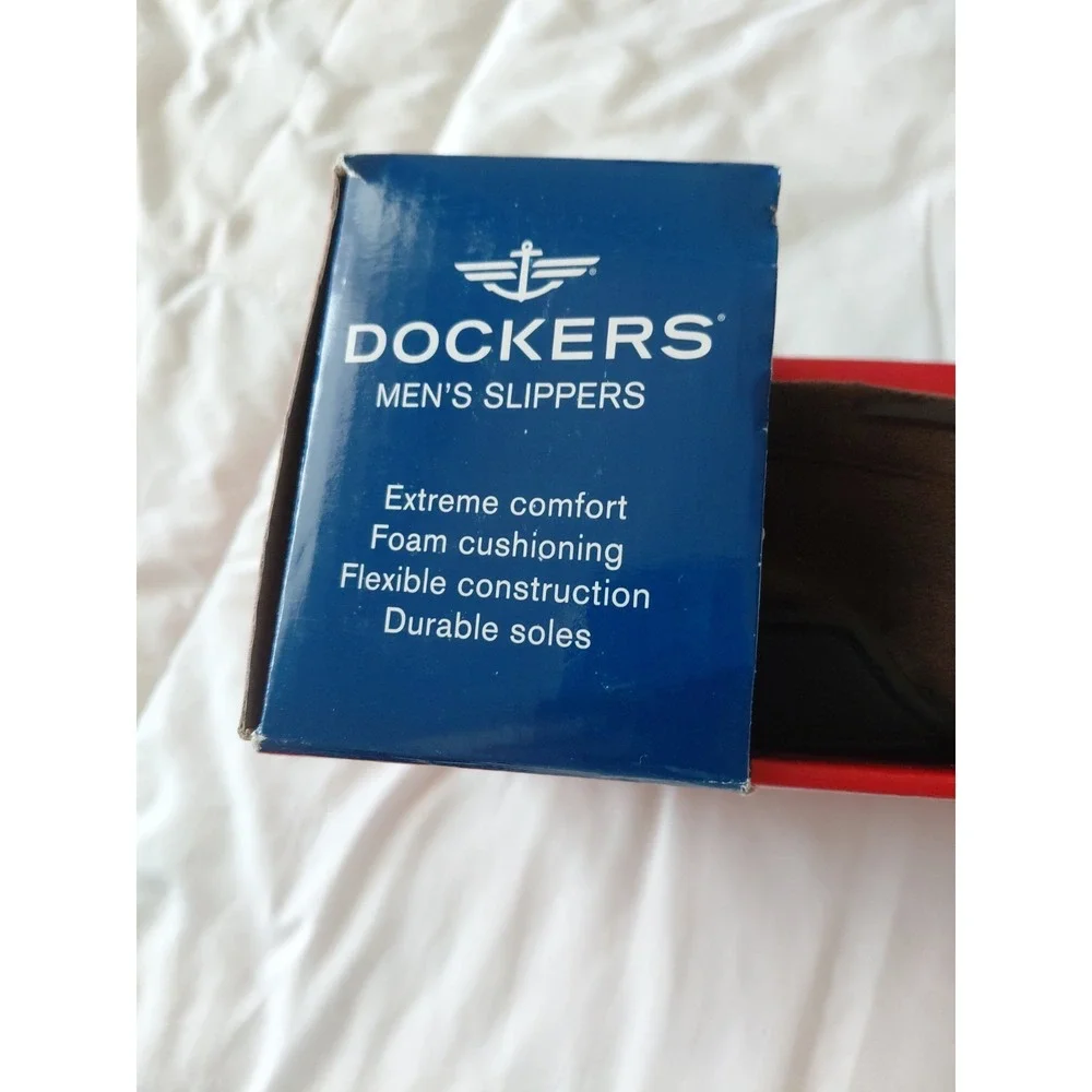NEW in Box Dockers Mens Boaters Slippers Brown Microsuede Moccasin Shoes Sz 8-9